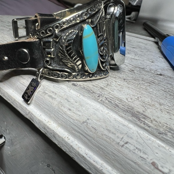 APPLE WATCHBAND SS/Turquoise Native American - Picture 2 of 9